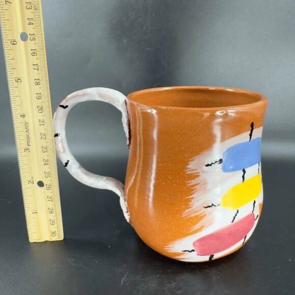 Vintage‎ 1988 Roberta Waterman Hand Made Oversize Coffee Mug Cup Made In Chicago
